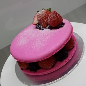 Strawberry Chocolate Giant Macaron Cake In Singapore