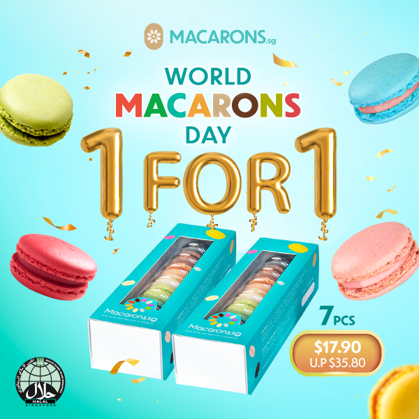 Macarons.sg World Macaron Day 7pcs 1 for 1 deal